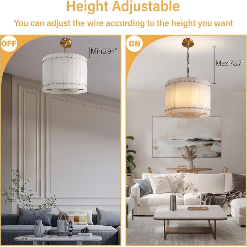 KAYLA Modern Chandelier 54 in Alabaster Chandelier