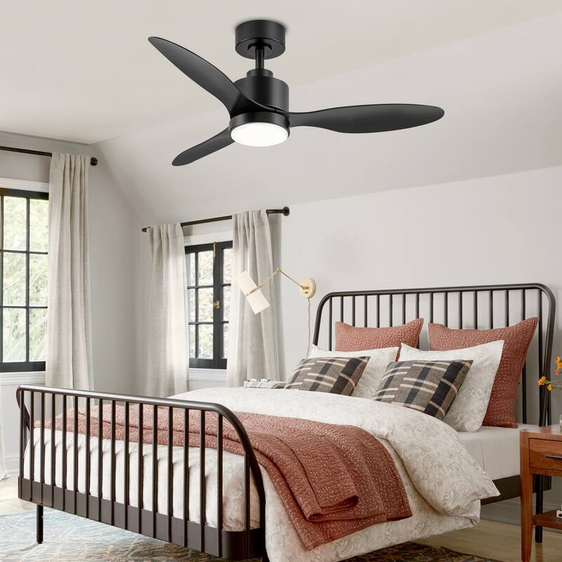 42/52 -inch Black LED Ceiling Fan with Lights Remote(3-Blade)