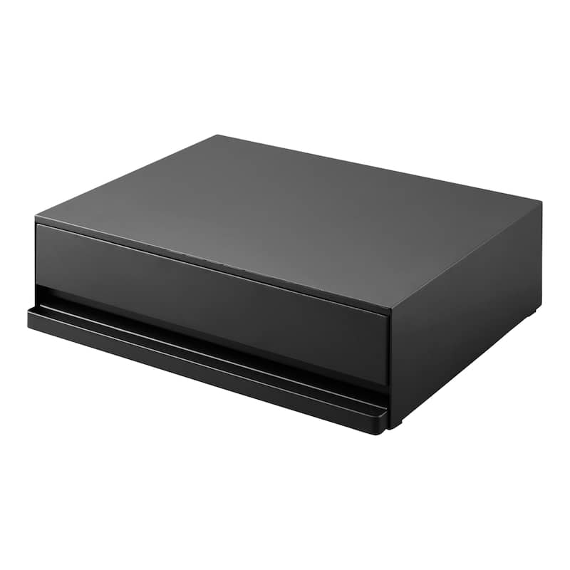 Yamazaki Home Countertop Drawer with Pull-Out Shelf, Steel, Holds 37 lbs - L 15.47 x W 17.72 x H 5.31 inches
