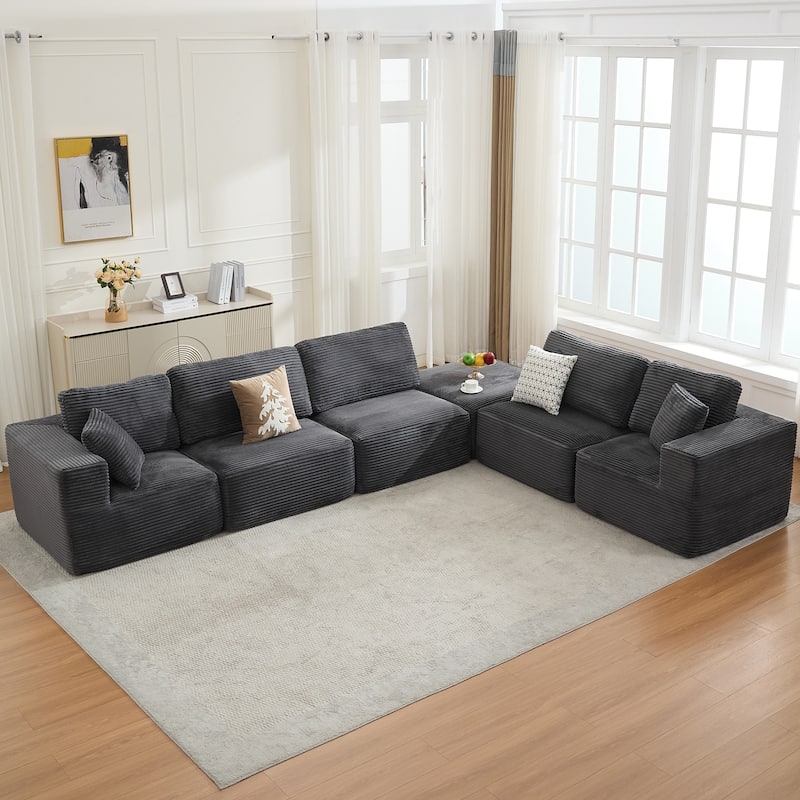 Oversized Chaise Lounge Sofa with Pillows