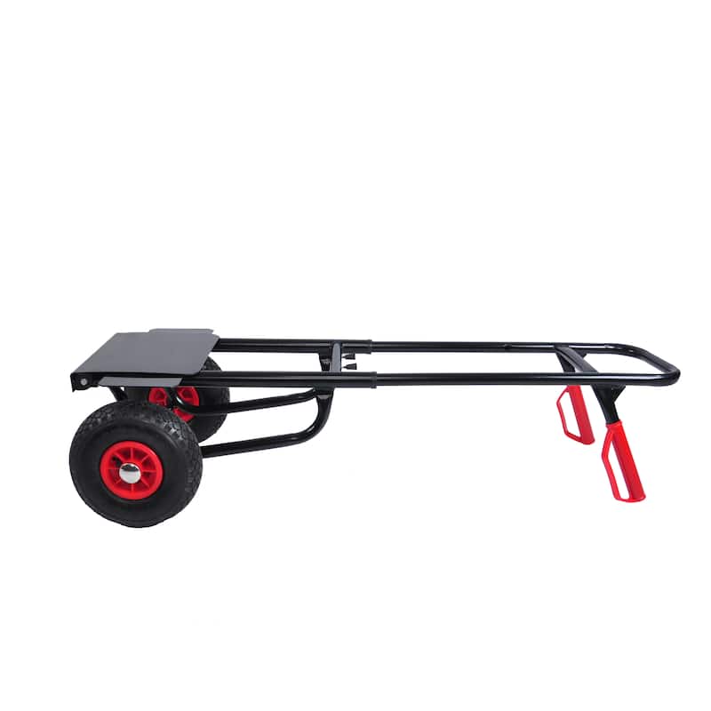 Heavy-Duty Manual Truck with Double Handles, Steel Trolley and Rubber Wheels