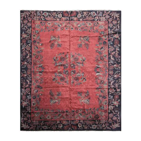 Hand Knotted Turkish Sparta Antique Rose Wool Area Rug (9x12) - 9' 3'' x 11' 3''