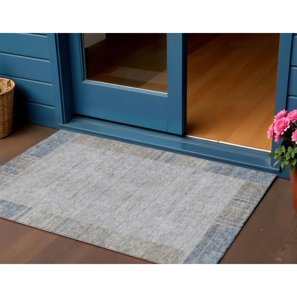 HomeRoots Geometric Transitional Rectangle Outdoor Rug