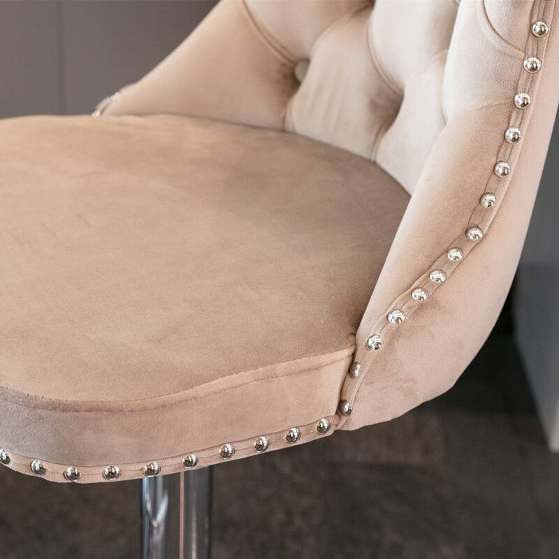 Bar stools with Backs Luxurious Velvet Swivel - Adjustable Height, Set of 2