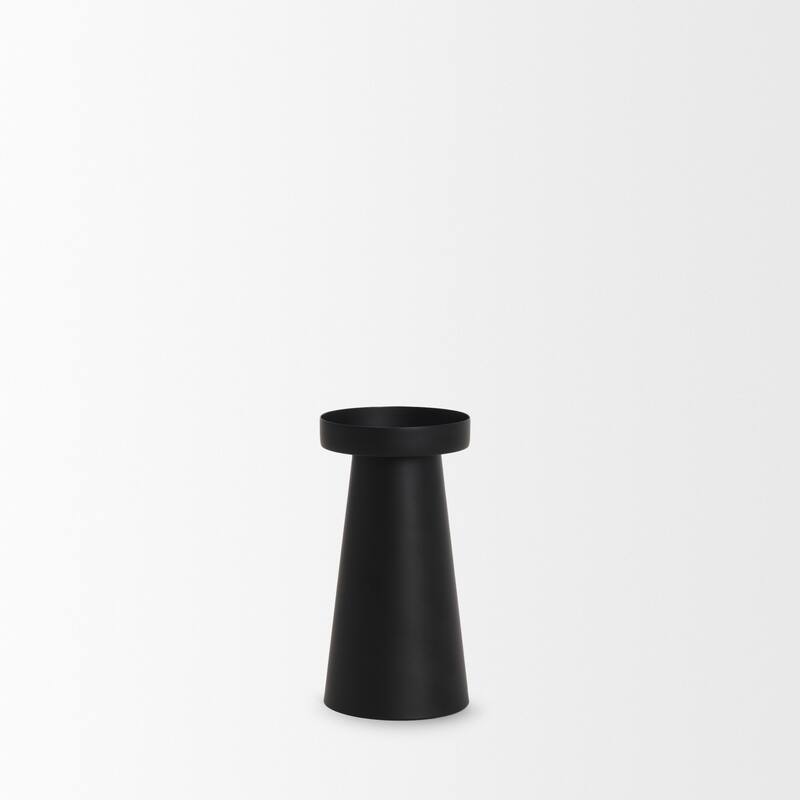 Quadir Short Matte Black Metal Candle Holder - 3.15 x 3.15 x 6.25