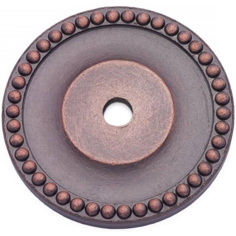 RK International BP 7822 Beaded 1-5/8" Round Single Hole Solid Metal - Distressed Copper