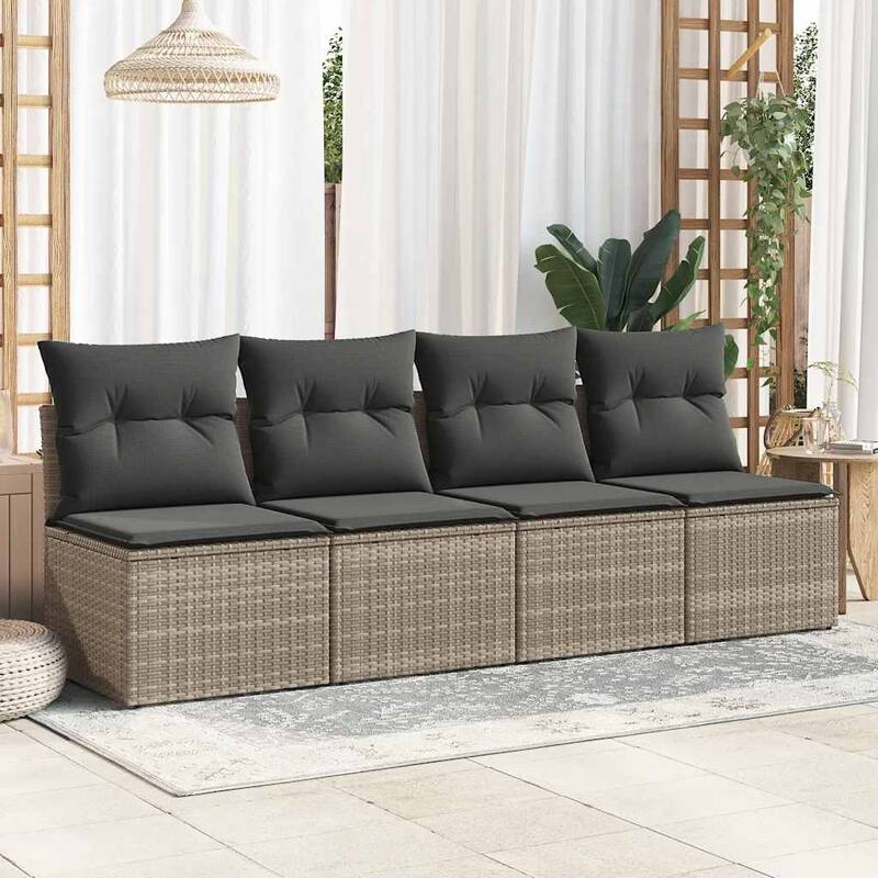 vidaXL Garden Sofa Set Black