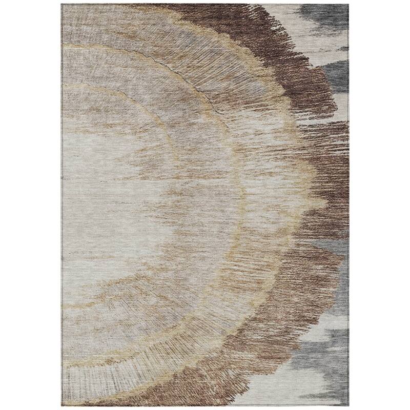 Machine Washable Indoor/ Outdoor Chantille Modern Burst Rug