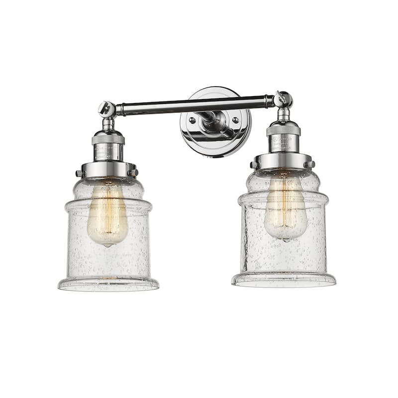 Innovations Lighting Canton 2 Light 17" Wide Bathroom Vanity Light - Polished Chrome / Seedy