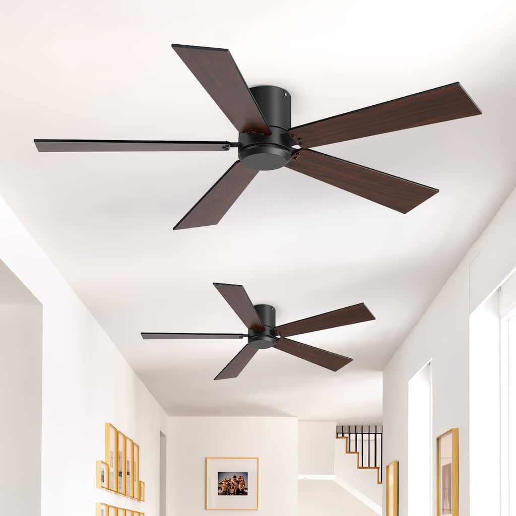 Airsurfer 2-Pack 42" Ceiling Fan No Light, 5 Blade, 6 Speed DC Motor, Reversible, Quiet Flush Mount, Remote Control