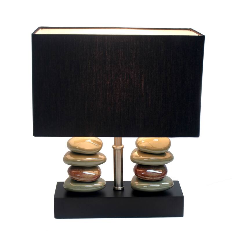 14 in. Black Finish Table Lamp with Black Shade, Sturdy Table Lamp for Living Rooms and Bedrooms
