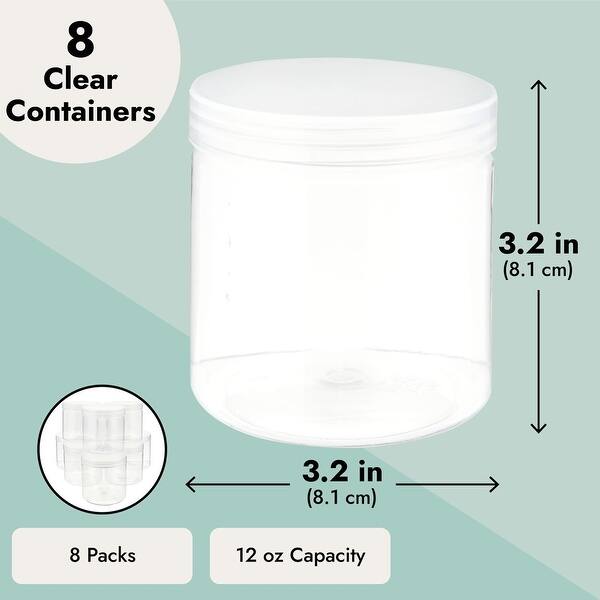 8Pcs 12oz Clear Containers with Lids - Bed Bath & Beyond - 40027450