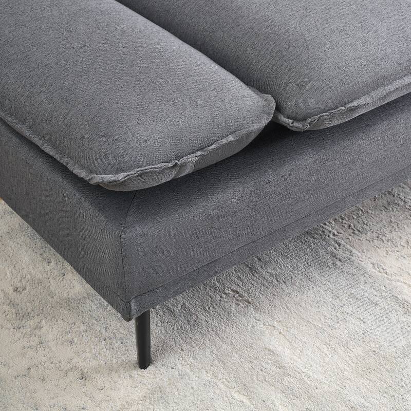 89-inch Dark Grey Polyester Blend Sofa for Offices, Apartments and Living Rooms