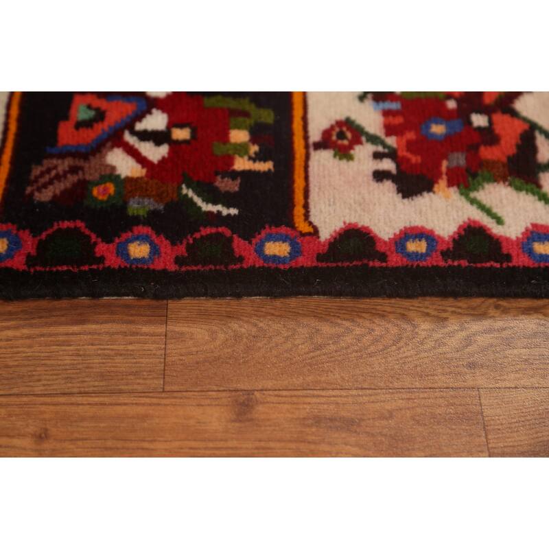 Hand Knotted Oriental 100% Wool Carpet Traditional Medallion Red Bakhtiari Area Rug - 4' 7'' X 3' 5''