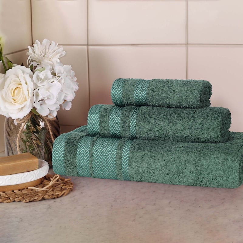 Superior Hays Cotton Medium Weight 3 Piece Bathroom Towel Set