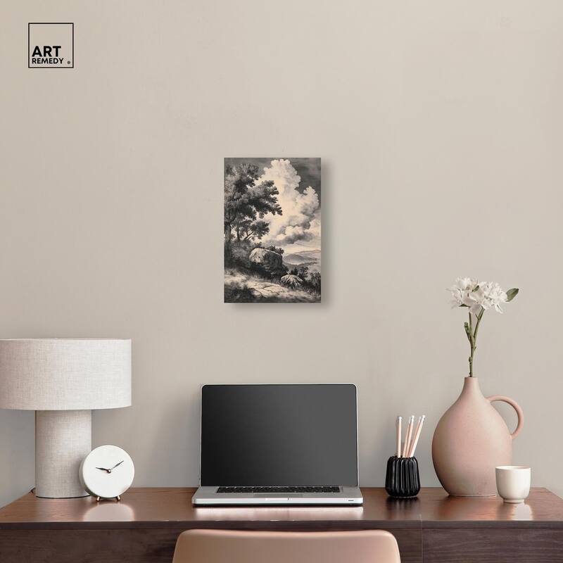 Chiaroscuro Cliffs Canvas by Art Remedy, Gallery Wrapped