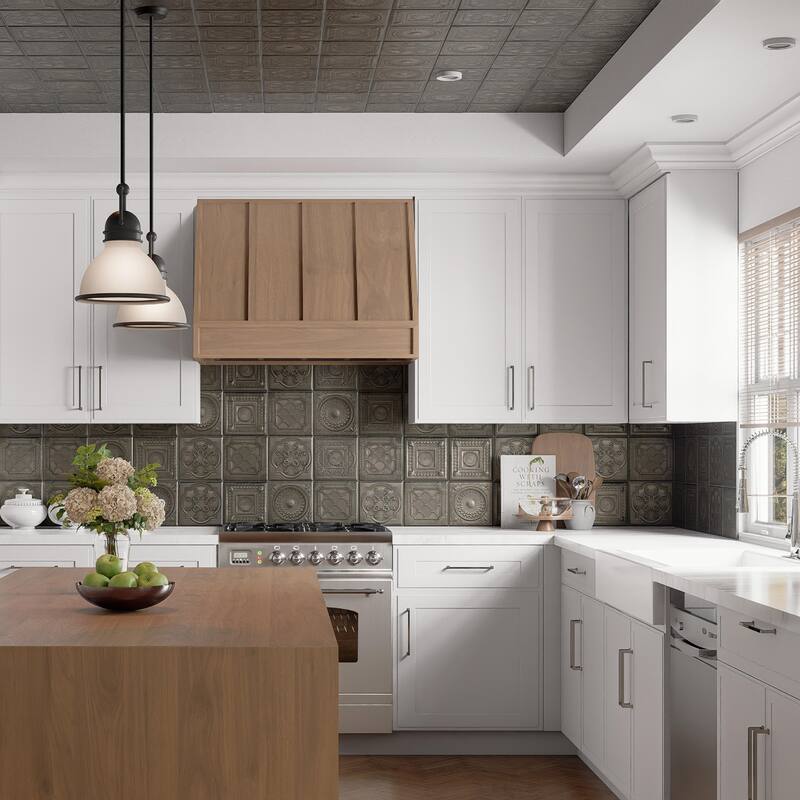 Merola Tile Ritz Metallo Silver 7-7/8" x 7-7/8" Ceramic Wall Tile - Case (25 Tiles)