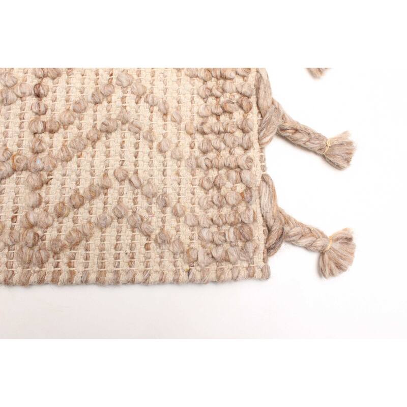 ECARPETGALLERY Braid weave Sienna Tan Wool Rug - 5'2 x 7'6