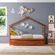 preview thumbnail 2 of 10, Twin Size Wooden House Bed with Pull-Out Trundle , Classic Design, Space-Saving Solution, and Solid Pine Construction