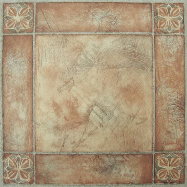 Achim Sterling Self Adhesive Vinyl Floor Tile - 20 Tiles/20 Sq. ft., 12 x 12, Spanish Rose