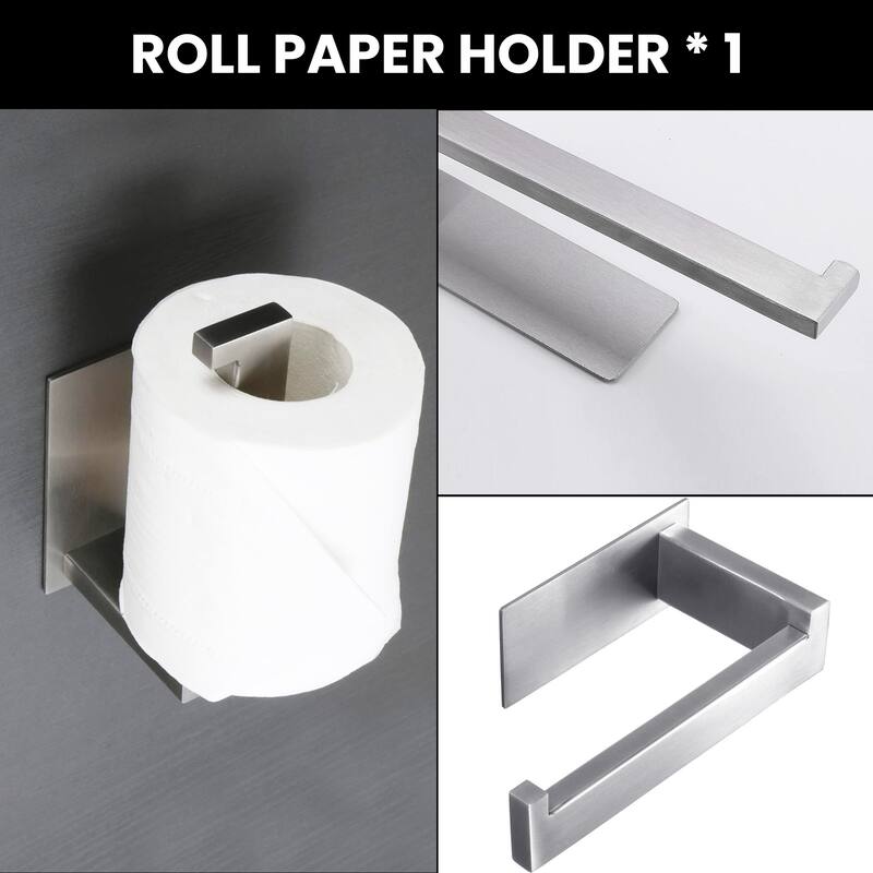 Yulika 3 Piece Bathroom Hardware Set Stainless Steel Bathroom Towel Holder Set