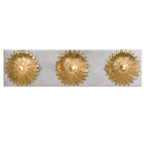 Broche 3 Light Antique Gold & Antique Silver Bathroom Vanity - 18'' W x 4.5'' H x 5'' D