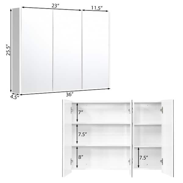 Shop Costway 36 Wide Wall Mount Mirrored Bathroom Medicine