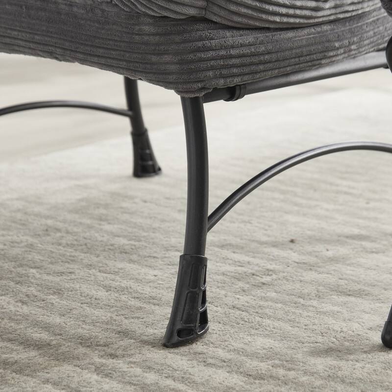 Modern Lounge Chair with Ottoman - Plush Reading Accent Chair with Footrest and Side Pocket