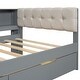 preview thumbnail 8 of 11, Grey Wood Twin Size Platform Bed with Storage Shelves and 2 Drawers