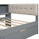 preview thumbnail 16 of 16, Twin Size Wood Platform Bed with Storage Shelves, Drawers, Charging Station and Upholstered Headboard, Cream