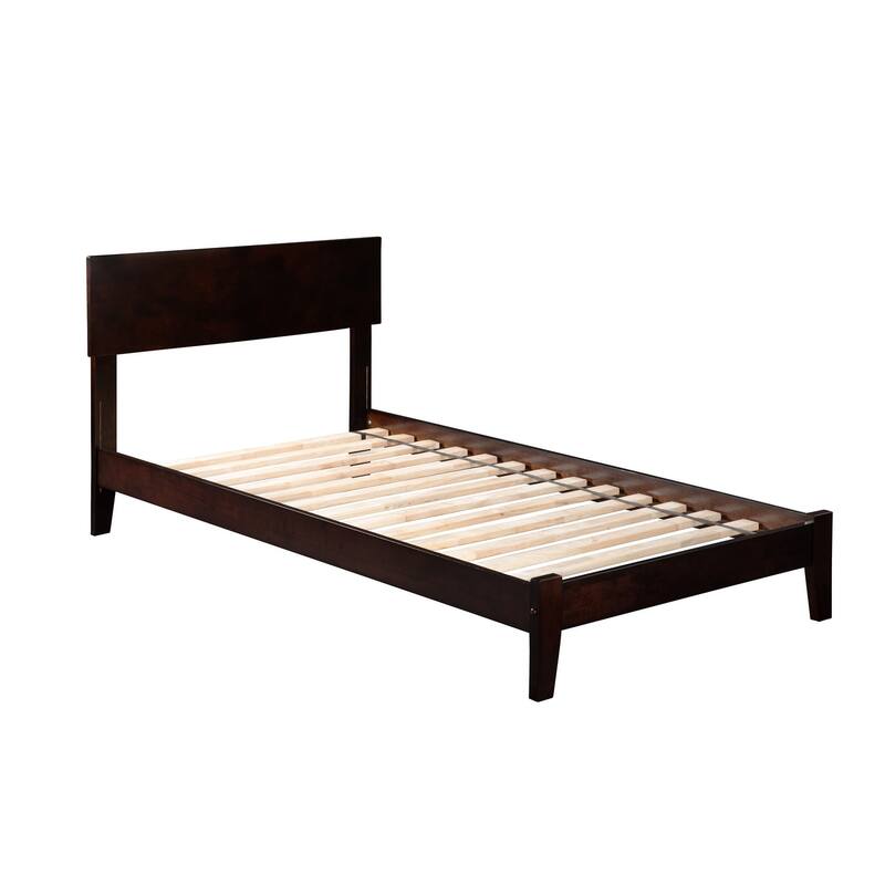 Platform Bed Frame with Footboard - Modern Style Bed