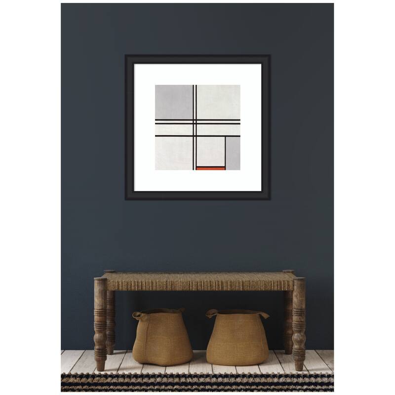 Kate and Laurel Framed Art Piet Mondrian Composition No 1 Gray Red 1935 by The Art Institute of Chicago