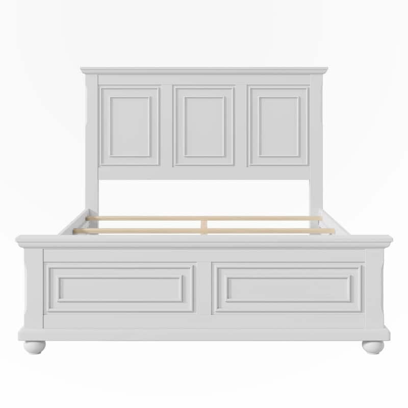 Traditional Town and Country Style Pinewood Vintage Queen Bed