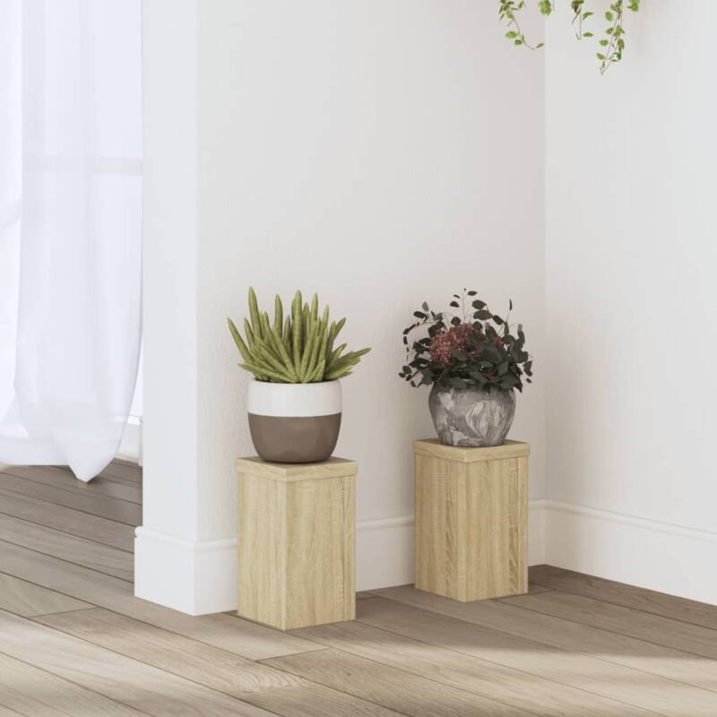 vidaXL Plant Stand Set of 2 Oak Engineered Wood - Sonoma oak