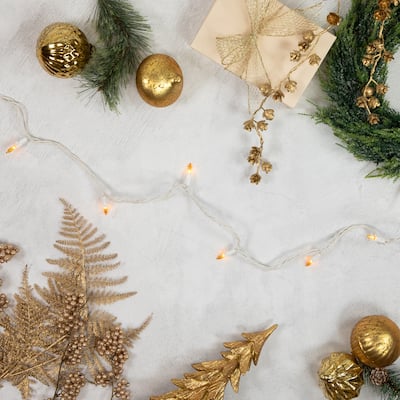 Mini Incandescent Christmas Lights - Opaque Gold - 24.5' White Wire - 50ct