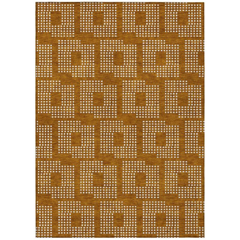 Machine Washable Indoor/ Outdoor Chantille Houndstooth Modern Rug