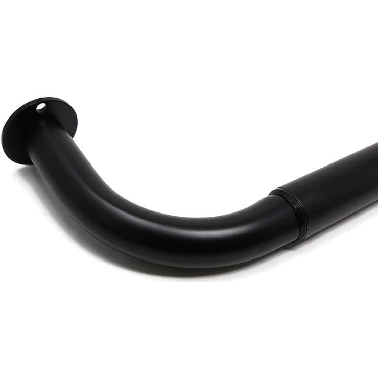 Energy-saving Wraparound Adjustable French Blackout Curtain Rod Set - 84"-120" - Matte Black