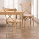 preview thumbnail 4 of 38, Colmar Classic Traditional X-Back Wood Rattan Dining Chair, Natural (Set of 2) by JONATHAN Y