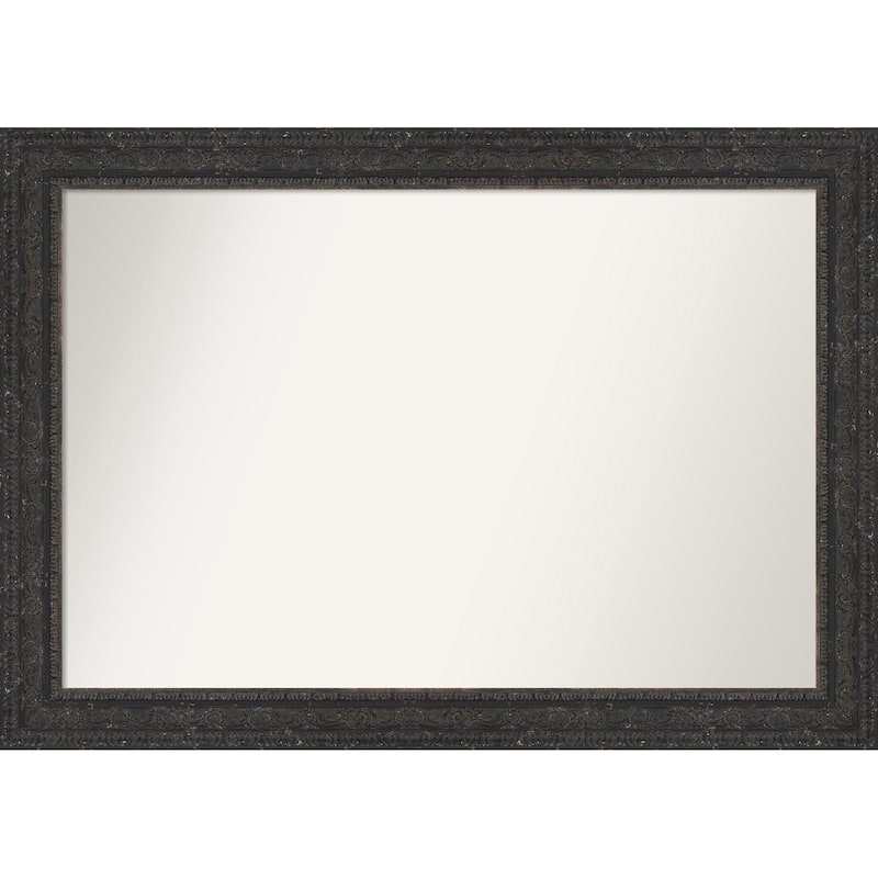 Attic Aged Non-Beveled Wood Framed Bathroom Vanity Wall Mirror