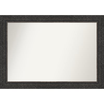 Attic Aged Non-Beveled Wood Framed Bathroom Vanity Wall Mirror
