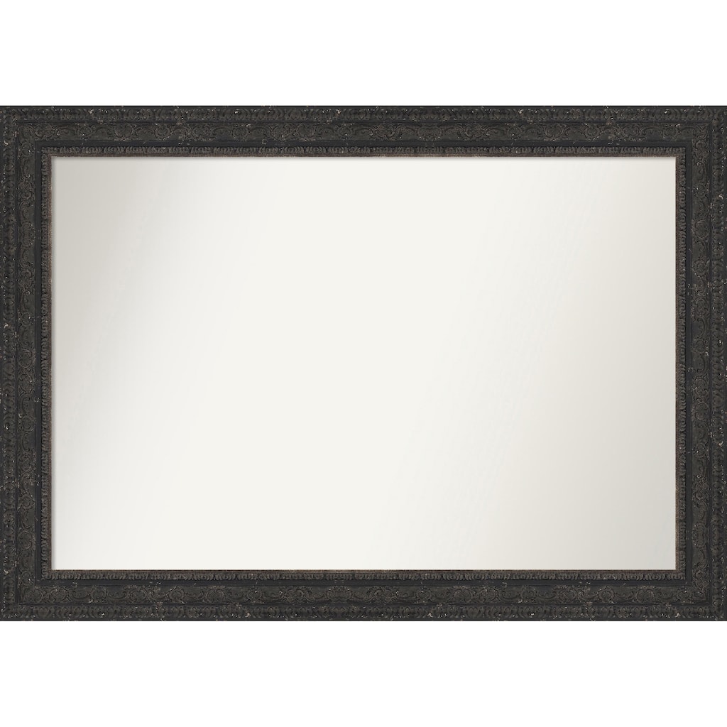 Attic Aged Non-Beveled Wood Framed Bathroom Vanity Wall Mirror