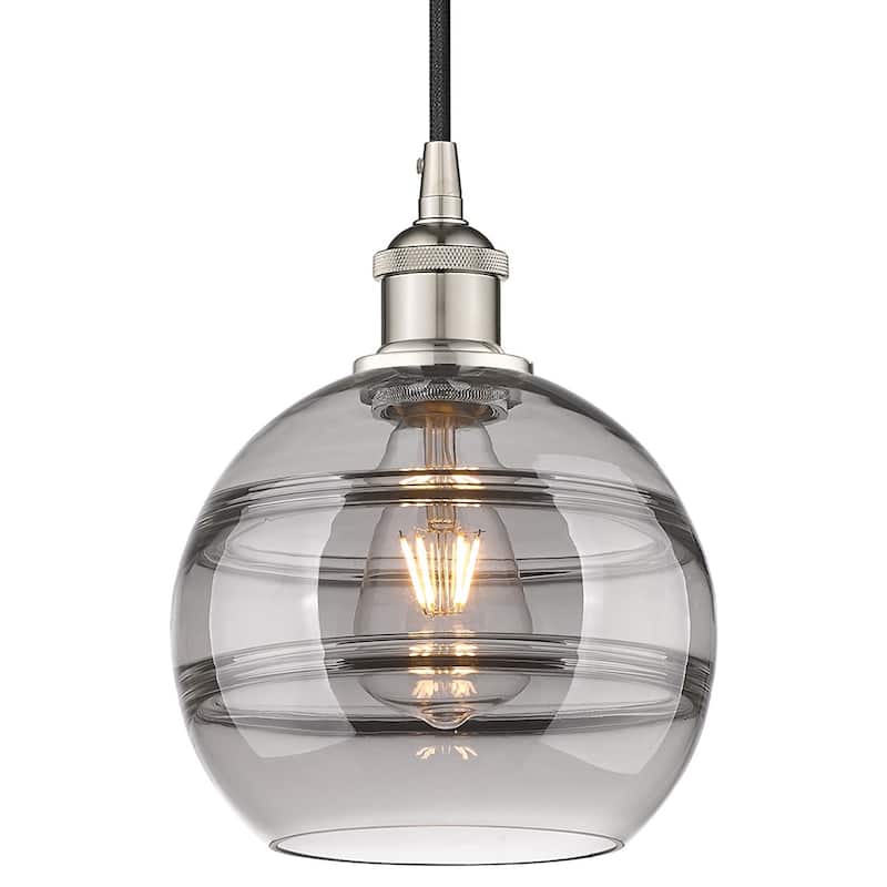 Innovations Lighting 616-1P 10 8 Rochester Pendant Rochester 8" Wide - Polished Nickel / Light Smoke
