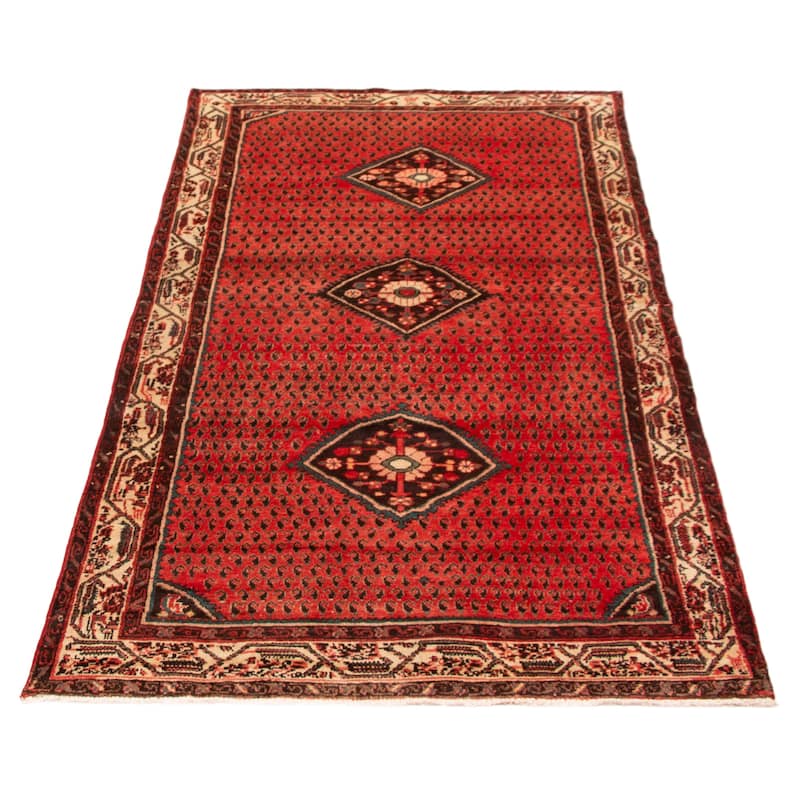 ECARPETGALLERY Hand-knotted Andelz Red Wool Rug - 4'9 x 9'5