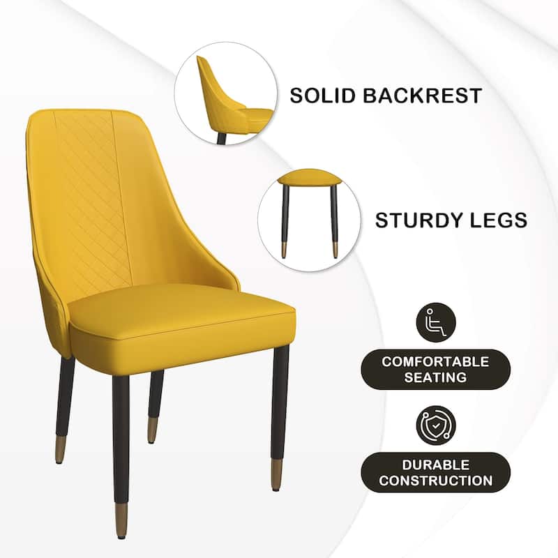 Allure Dining Chairs Fabtic/Leather Seat and Back in Oak Wood Set of 2