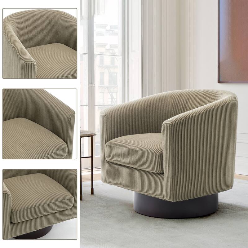UIXE 360° Swivel Barrel Accent Chair Armchair For Living Room