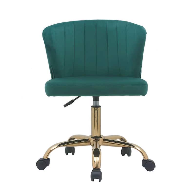 Porthos Home Rye Velvet Office Chair with Gold Chrome Legs