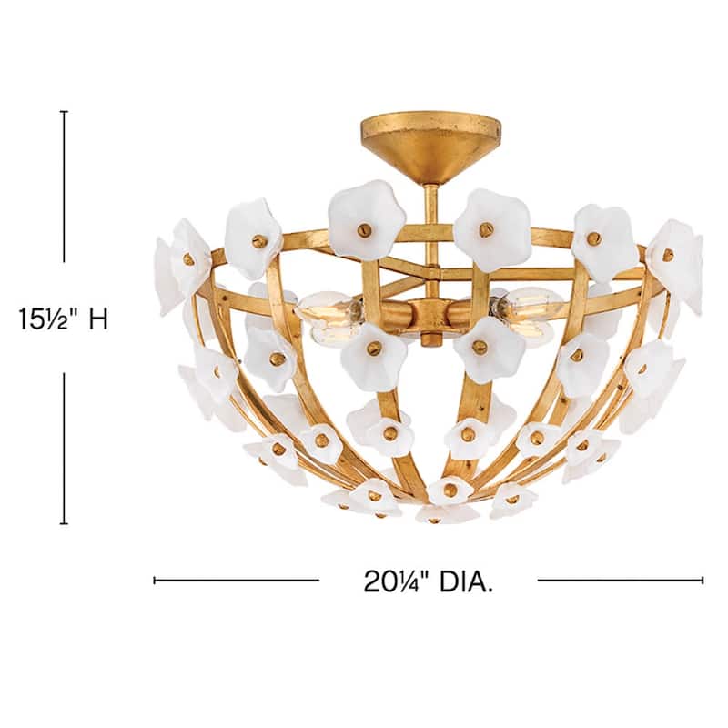 Fredrick Ramond FR41633 Azalea 4 Light 21" Wide Semi-flush Bowl