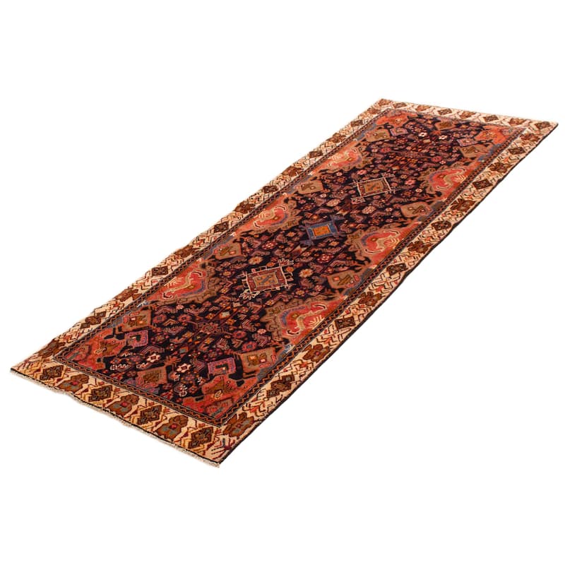 ECARPETGALLERY Hand-knotted Andelz Dark Navy Wool Rug - 3'5 x 9'8