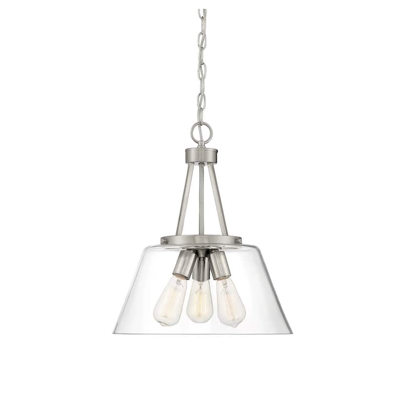 Savoy House Calhoun 3 Light 15" Wide Pendant - Satin Nickel