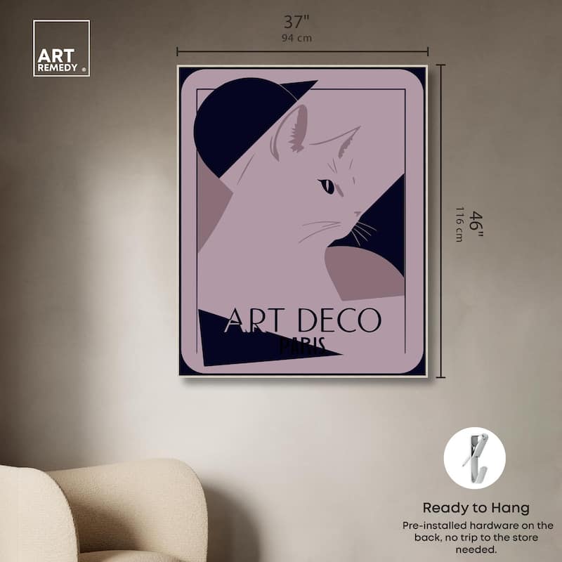 Cat Deco Canvas by Art Remedy